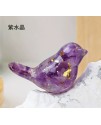 天然水晶碎石 小鳥 擺件 (小號)
